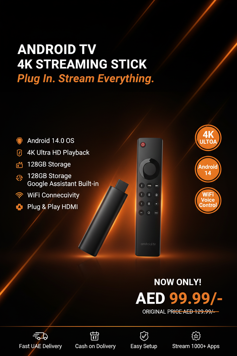 Android TV 4K Streaming Stick Hero - AED 99.99