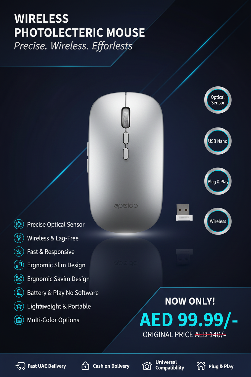 Wireless Photoelectric Mouse hero banner AED 99.99