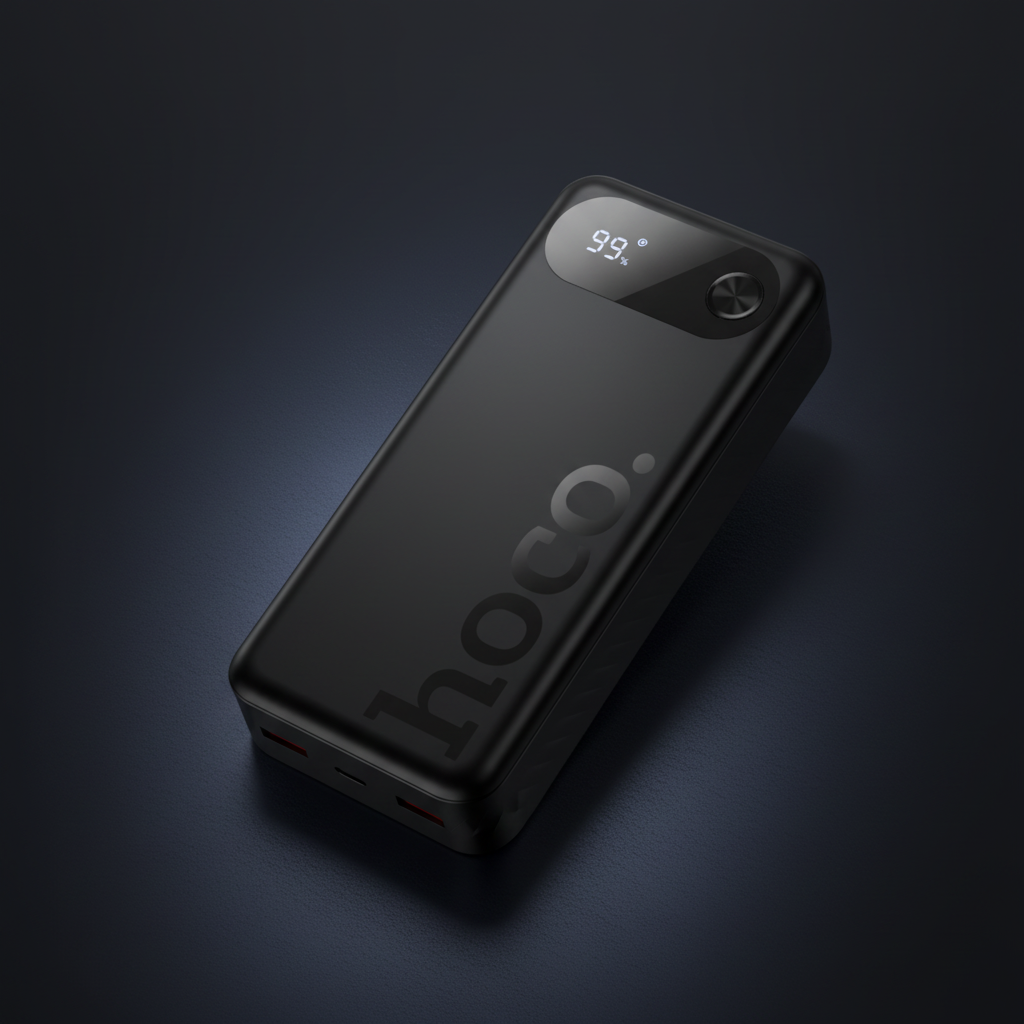 Hoco J154A Power Bank - Angled Studio Shot LED Display