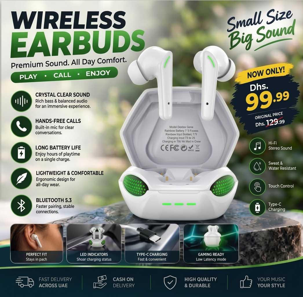 Celebrat W58 TWS Wireless Gaming Headset – HiFi Stereo Sound with Low-Latency Mode
