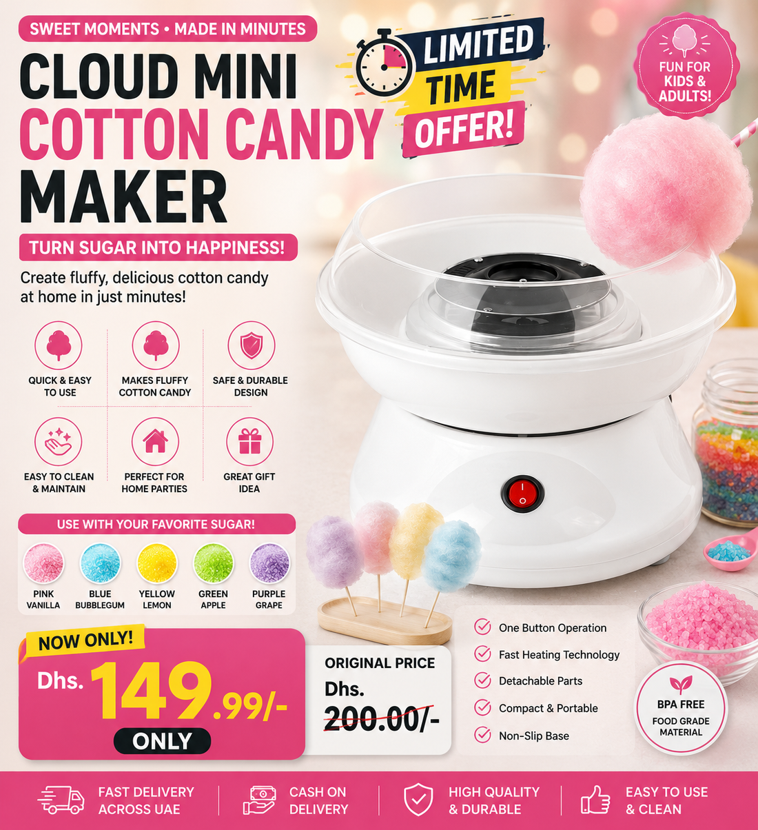 Electric Cotton Candy Maker Machine