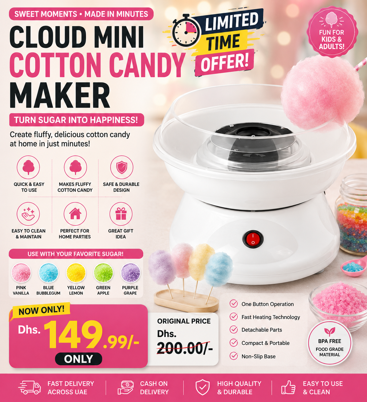 Electric Cotton Candy Maker Machine