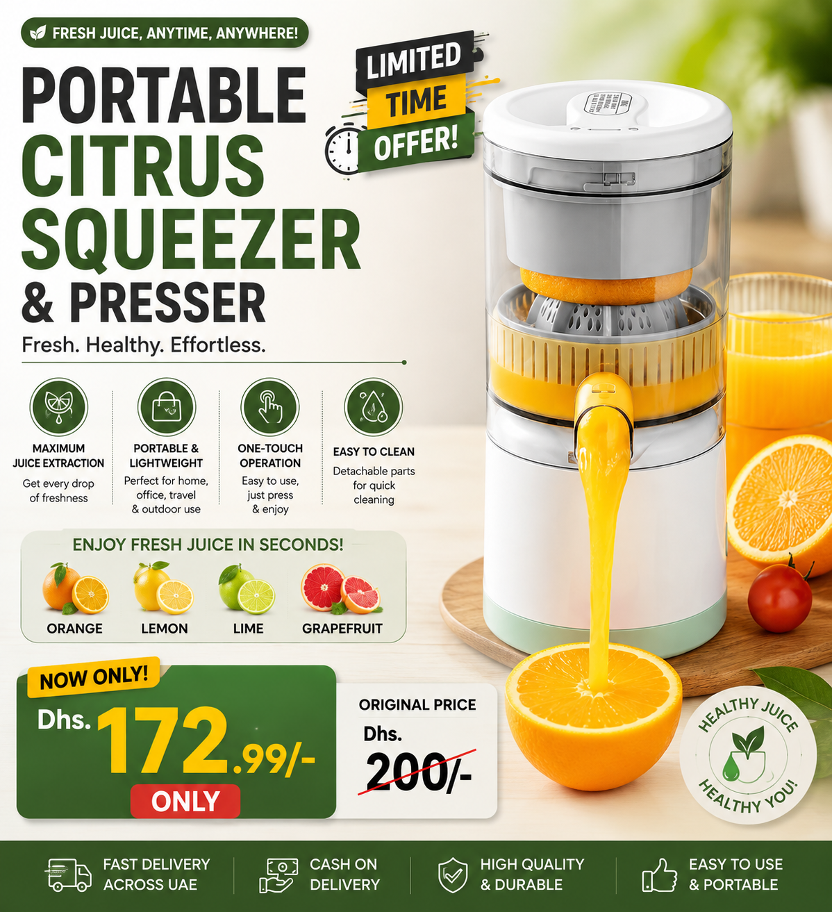 Portable Citrus Squeezer &amp; Presser