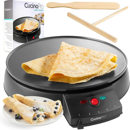 CucinaPro Electric Crepe Maker for crepes blintzes eggs and more
