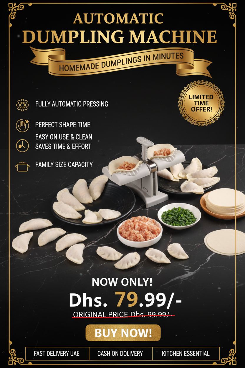 Automatic Dumpling Machine - Promotional Banner Dhs. 79.99