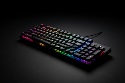 Mechanical Gaming Keyboard dark studio RGB rainbow shot