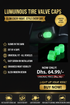 Car Luminous Tire Valve Cap - Gold & Black Promotional Banner Dhs. 64.99