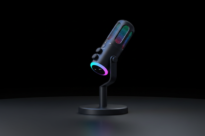 USB RGB Microphone dark studio shot