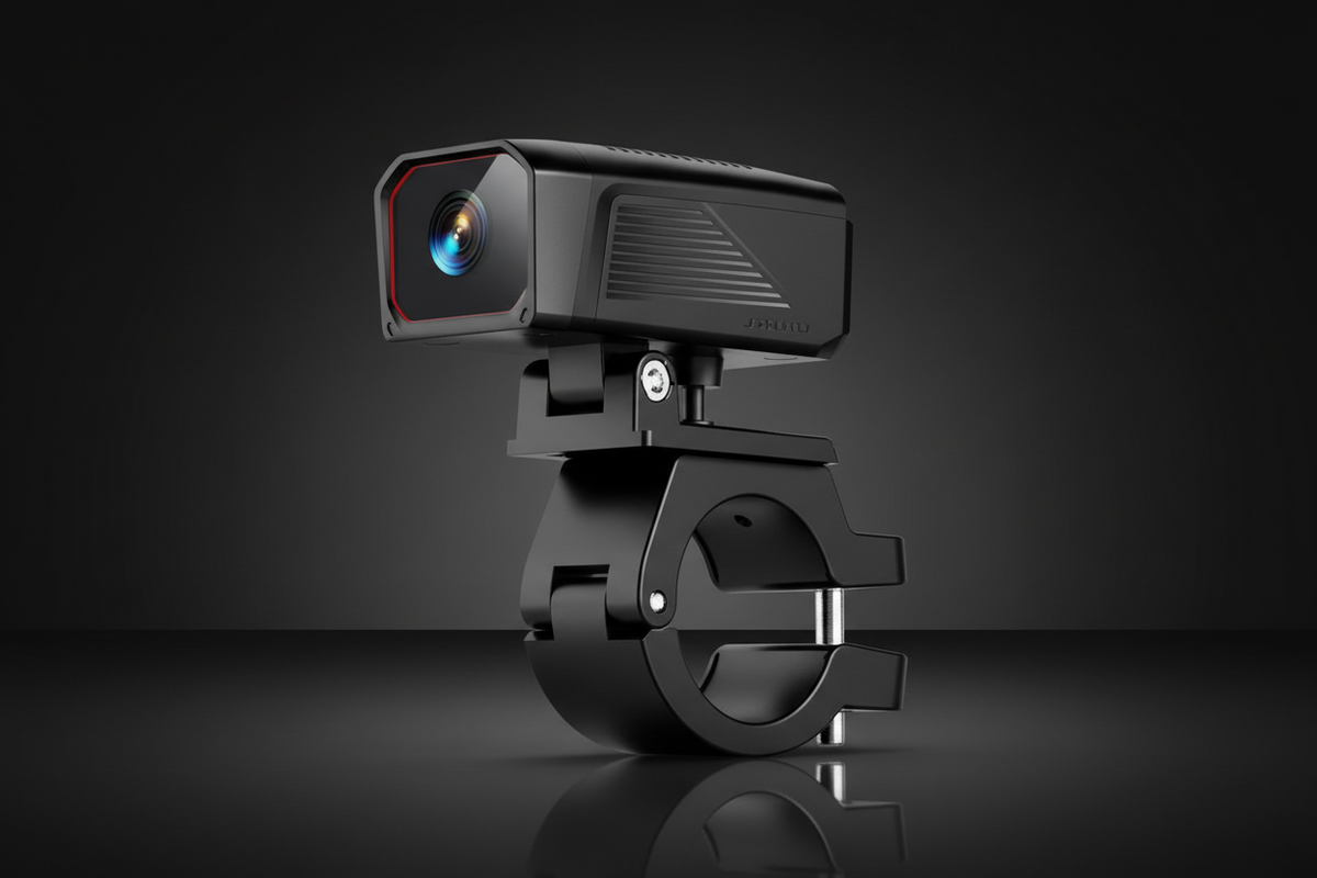 D8 Handlebar Dash Camera dark studio product shot