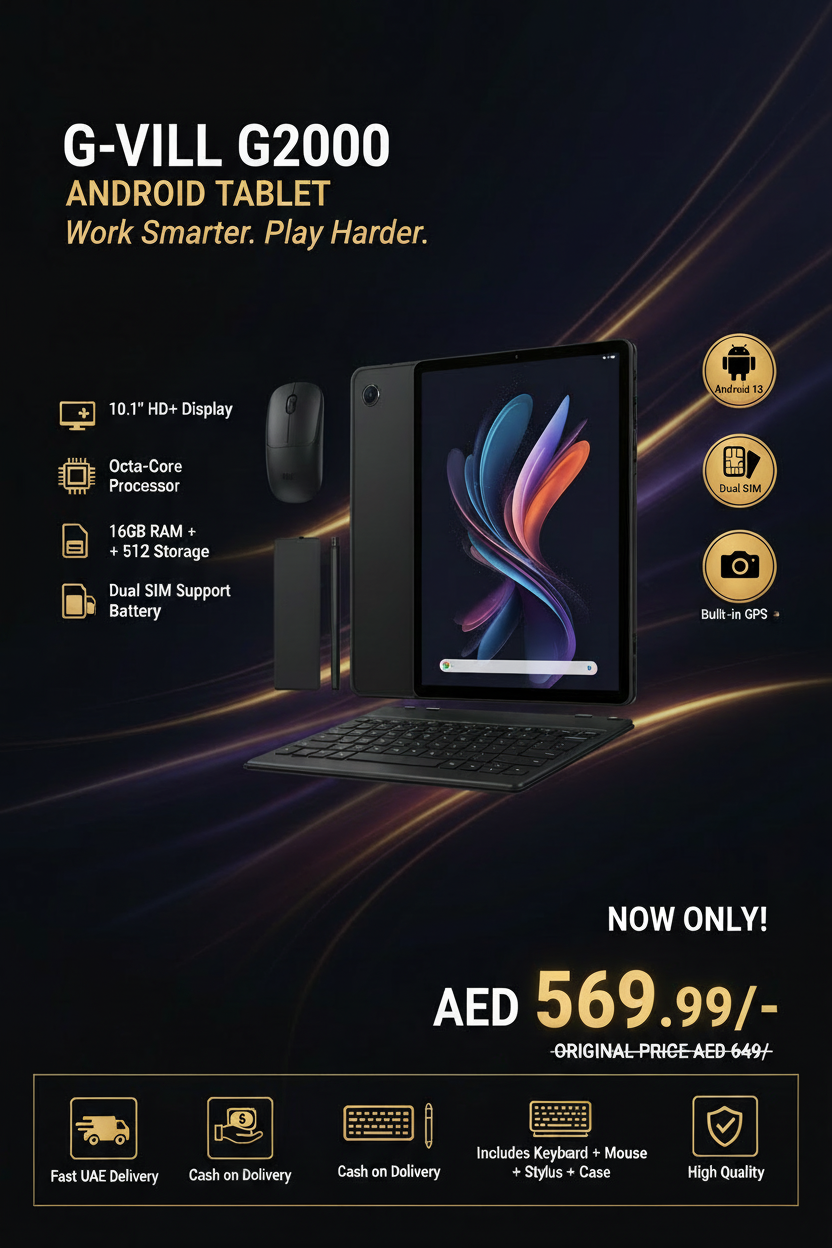 G-Vill G2000 Android Tablet Hero Banner - AED 569.99