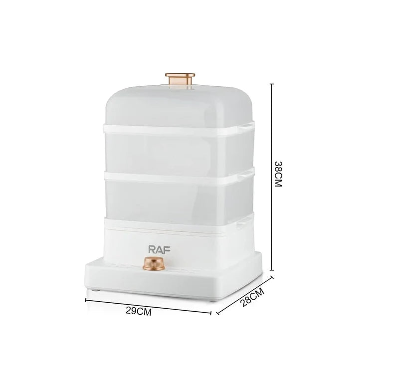 RAF Food Steamer with three transparent steaming tiers