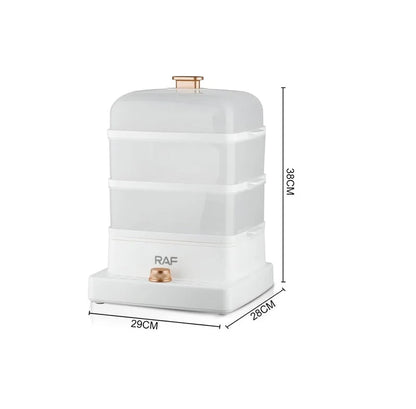 RAF Food Steamer with three transparent steaming tiers